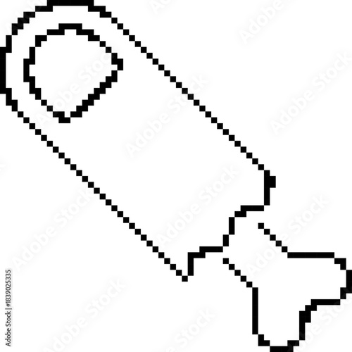 Broken finger 8-bit pixel icon. Vector illustration.
