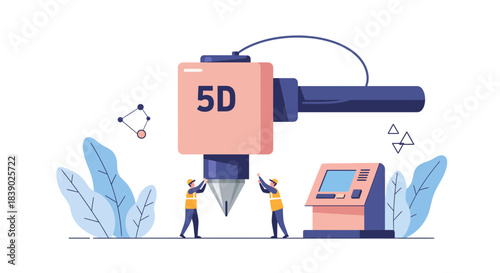 Crafting the future innovative 5D printing technology with precision and care for industrial manufacturing solutions and progressive engineering design