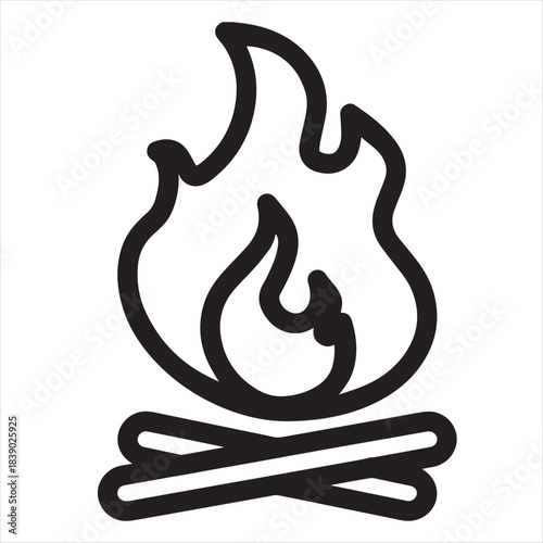 Campfire icon white