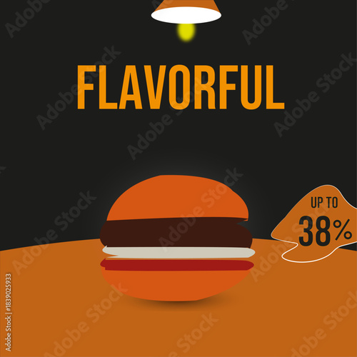 facebook post design burger 