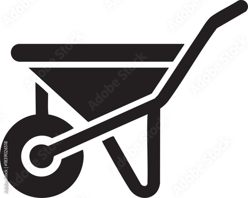 Wheelbarrow icon silhouette