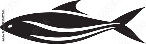 Black silhouette of a stylized fish