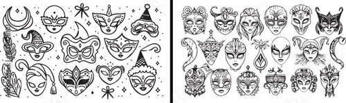 Theater mask illustration, drama face artwork, emotional mask vector, tragic comic faces, masquerade costume design, performance art sketch, stage expression vector, cultural theater symbol, artistic 