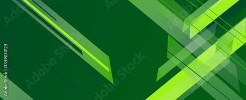 Green Futuristic Geometric Abstract Background with Diagonal Lines. Suit for banner, web, brochure, pamflet and presentation