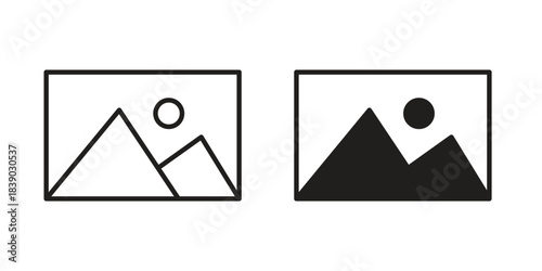 Picture icon pictogram in trendy outline style. icon, sign or symbol.