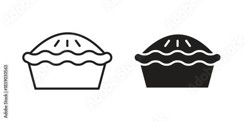 Pie icon pictogram in trendy outline style. icon, sign or symbol.