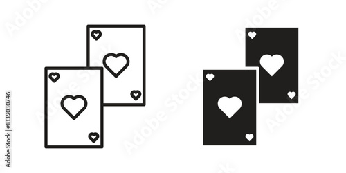 Playing cards icon pictogram in trendy outline style. icon, sign or symbol.