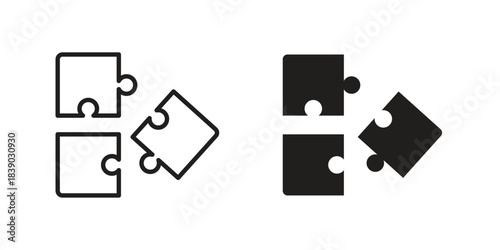 Puzzle icon pictogram in trendy outline style. icon, sign or symbol.