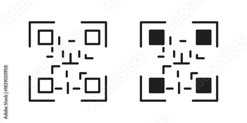 Qrcode icon pictogram in trendy outline style. icon, sign or symbol.