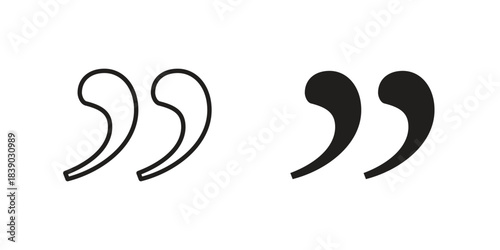 Quote right icon pictogram in trendy outline style. icon, sign or symbol.