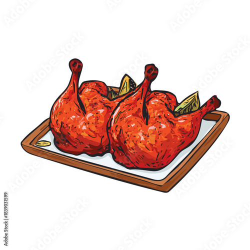 Tandoori Chicken, illustrated as a clean 2D flat vector icon isolated on a white background