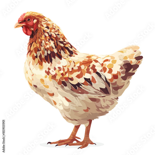 Poultry, 2D flat vector illustration in icon style, isolated on a white background