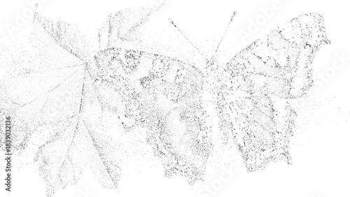 Hand drawn Christmas and New Year festive illustration with lively pencil strokes. Abstract black and white sketch featuring dynamic splatters and energetic motion. 