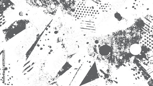 Ripped collage poster texture with worn white paper and grunge surface details. Crumpled white paper texture with torn poster effect for vintage grunge design. 