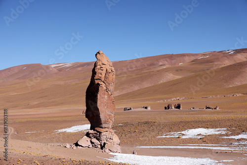 The rock formations of Monjes De La Pacana, Salar de Tara, Chile