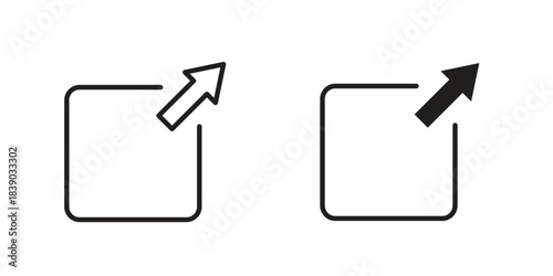 Resize icon pictogram in trendy outline style. icon, sign or symbol.