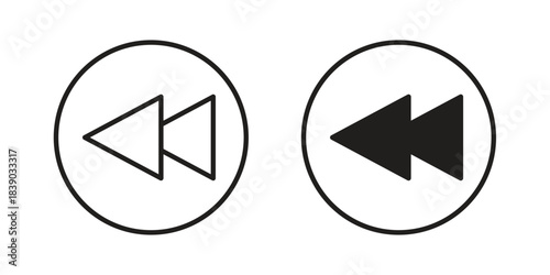 Rewind icon pictogram in trendy outline style. icon, sign or symbol.