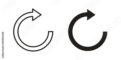 Rotate right icon pictogram in trendy outline style. icon, sign or symbol.