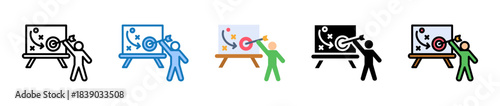 Strategy multiple style icons set design vector illustration. 