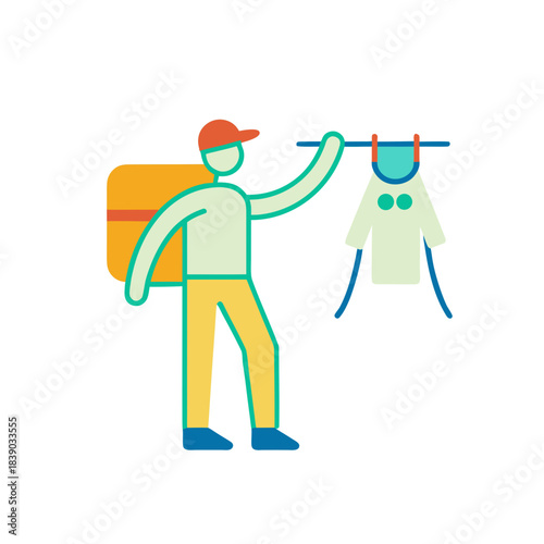 vector illustration of a man in a shirt