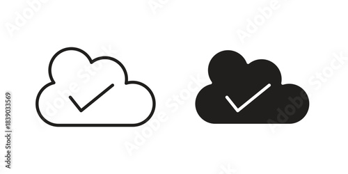 Saved to drive icon pictogram in trendy outline style. icon, sign or symbol.