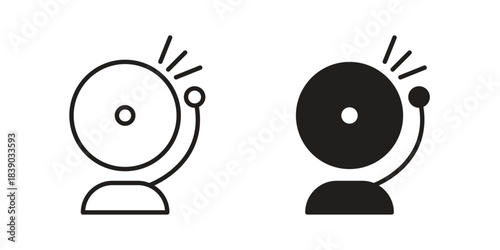 School bell icon pictogram in trendy outline style. icon, sign or symbol.