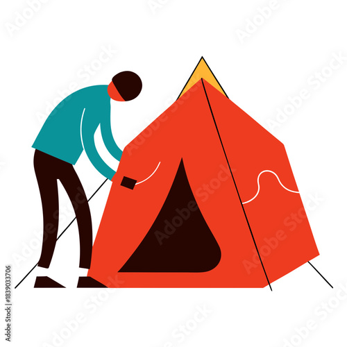 tourist tent on white