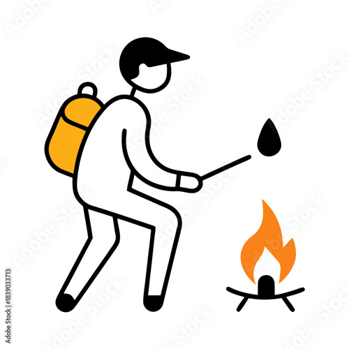 man with fire extinguisher