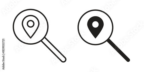 Search Location icon pictogram in trendy outline style. icon, sign or symbol.