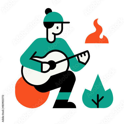 man with fire extinguisher