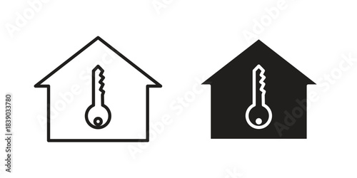 Selling or rent home icon pictogram in trendy outline style. icon, sign or symbol.