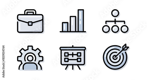 Goals achievement concepts with target and trophy icons