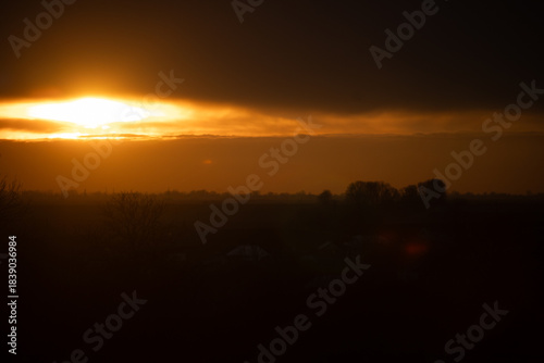 sunrise over the city