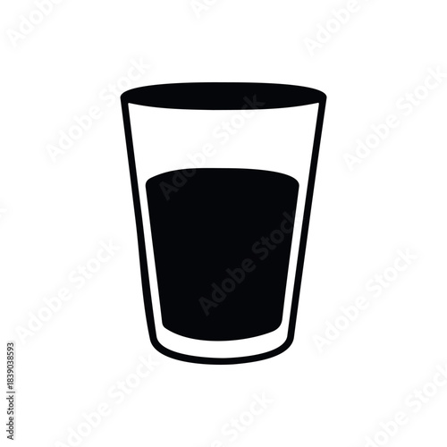 Cup of water silhouette icon vector illustration on white background