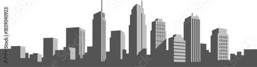 City skyline silhouette on white background