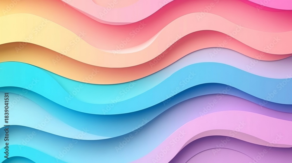 Fototapeta premium Abstract Pastel Waves Gradient Background Animation for Smooth Flow Desktop Wallpaper