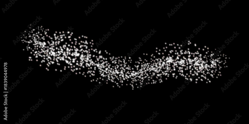 Obraz premium Brush stroke white on black background sparkle illustration of a silhouette of a brush