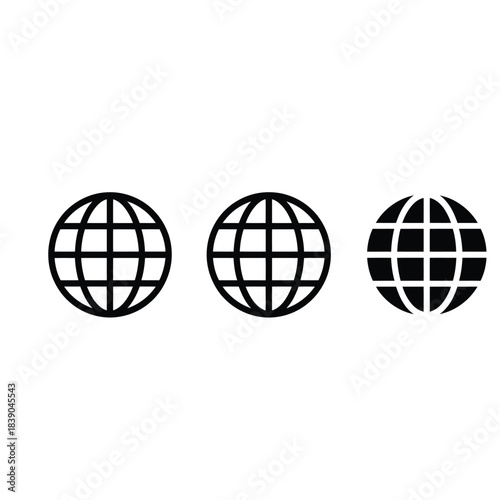 Globe Icon Set - Internet, World, and Website Symbols