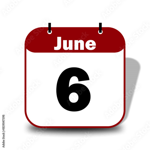 6 June Calendar Date