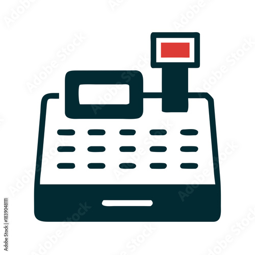 Cash register icon for retail and point of sale transactions