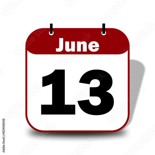 13 June Calendar Date