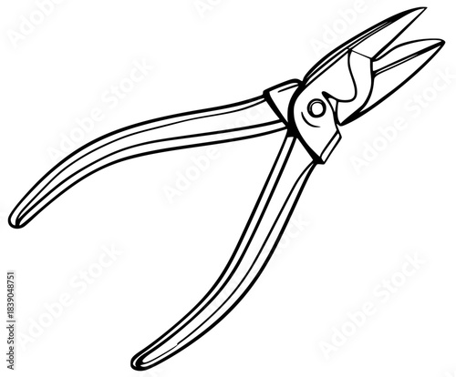 Black White Illustration Pliers | Clean, isolated vector art for creative projects.