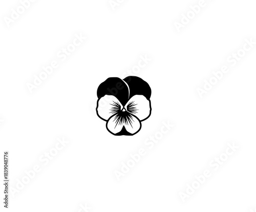 Bleak Blossom: Symbol Elegance Resilience Black White | Clean, isolated vector art for creative projects.