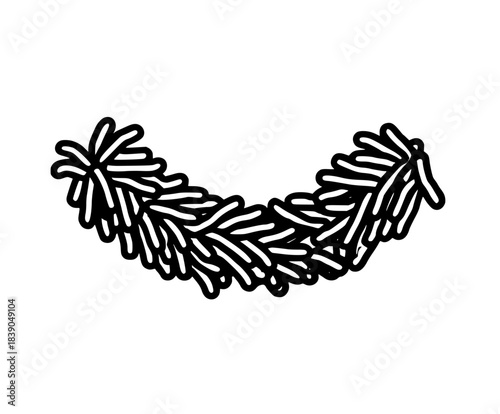 Elegant Black White Garland | Clean, isolated vector art for creative projects.