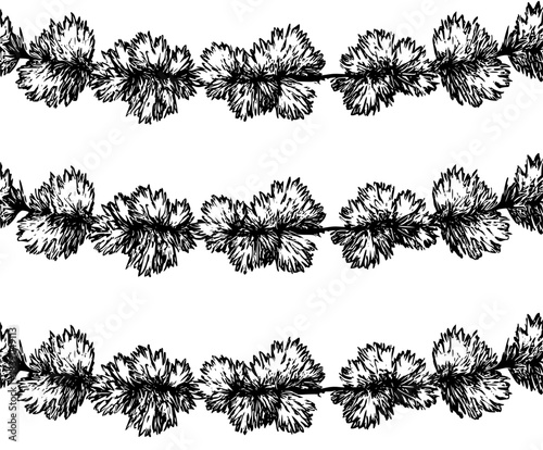 Whimsical Art Deco Tinsel Garland | Clean, isolated vector art for creative projects.