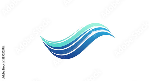 Free Download A blue and teal wavy design with sparkles on a white background in a horizontal orientation - GFXLoad