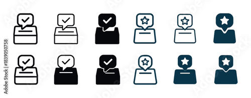 Set of icon designs for review and feedback systems