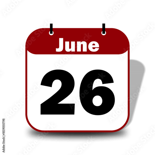 26 June Calendar Date