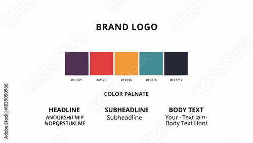 Brand Logo Color Palette and Typography Guide.
