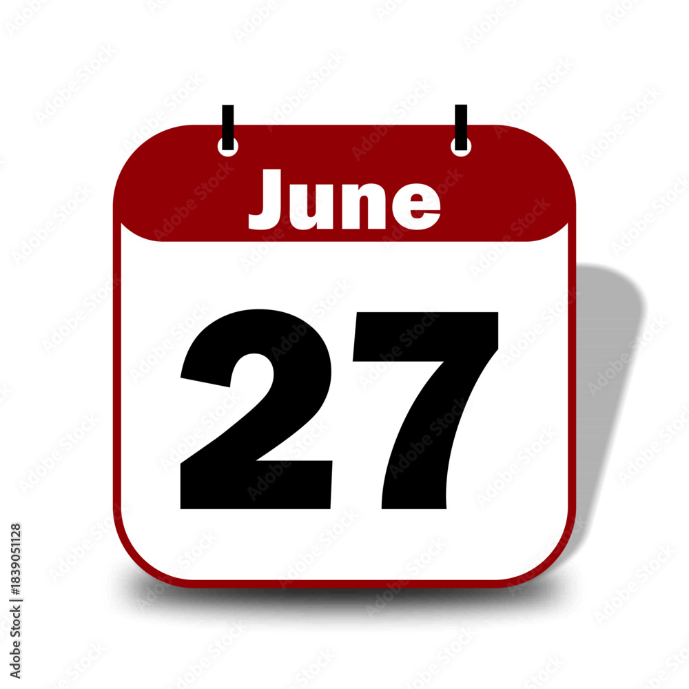 Fototapeta premium 27 June Calendar Date
